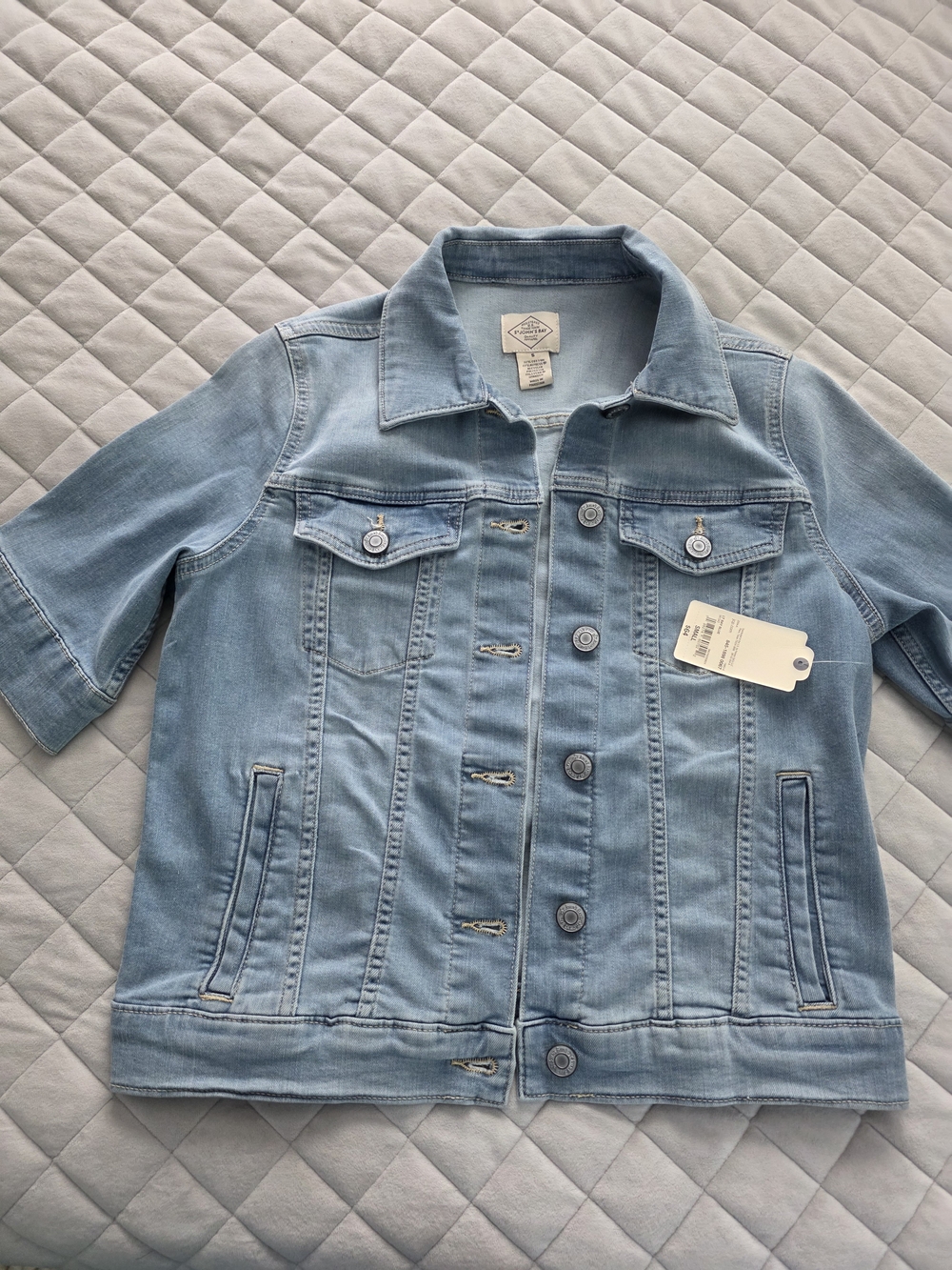 St. John's Bay Light Blue Short Sleeve Denim Jacket